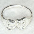Vintage Theatrical Masks 925 Sterling Silver Ring - Pre-owned