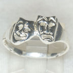 Vintage Theatrical Masks 925 Sterling Silver Ring - Pre-owned