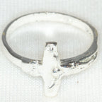 925 Sterling Silver Crucifix Ring - Rhodium Plated