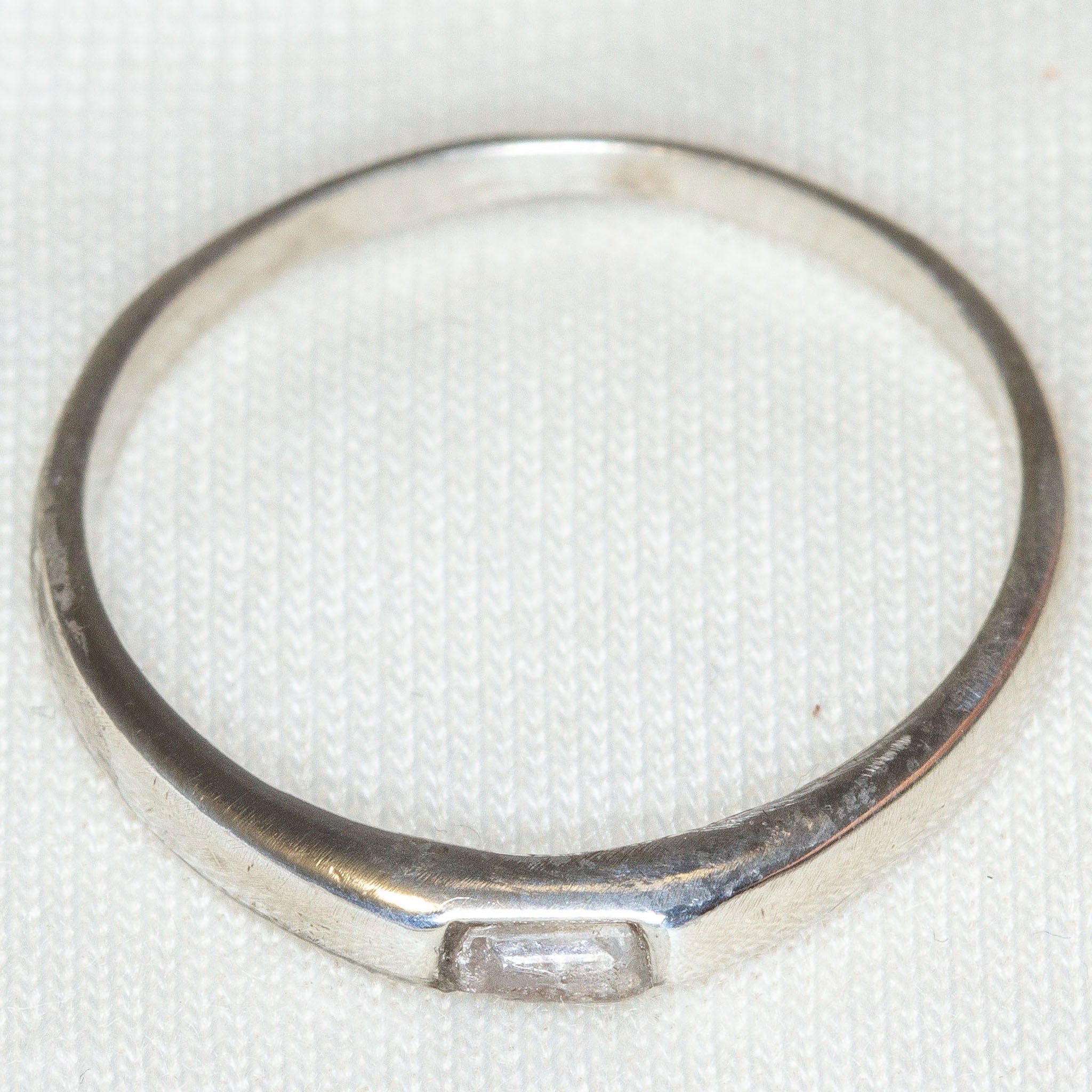 925 Sterling Silver Baguette CZ Minimalist Ring - Size 9