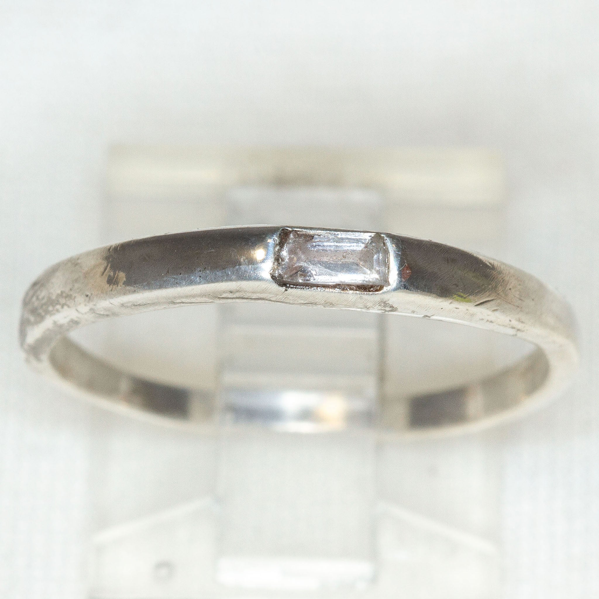 925 Sterling Silver Baguette CZ Minimalist Ring - Size 9