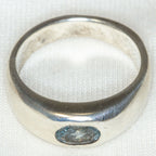 925 Silver Blue Topaz Solitaire Ring - Size 6