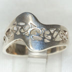 Sterling Silver Lacy Cut-Out Wave Ring - Size 8.5