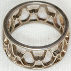 925 Sterling Silver Honeycomb Design Band Ring - Size 4.25