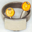 Brushed Aluminum Statement Ring with Copper-Toned Spheres