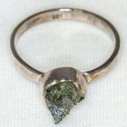 Sterling Silver Free-Form Moldavite Ring - Size 10