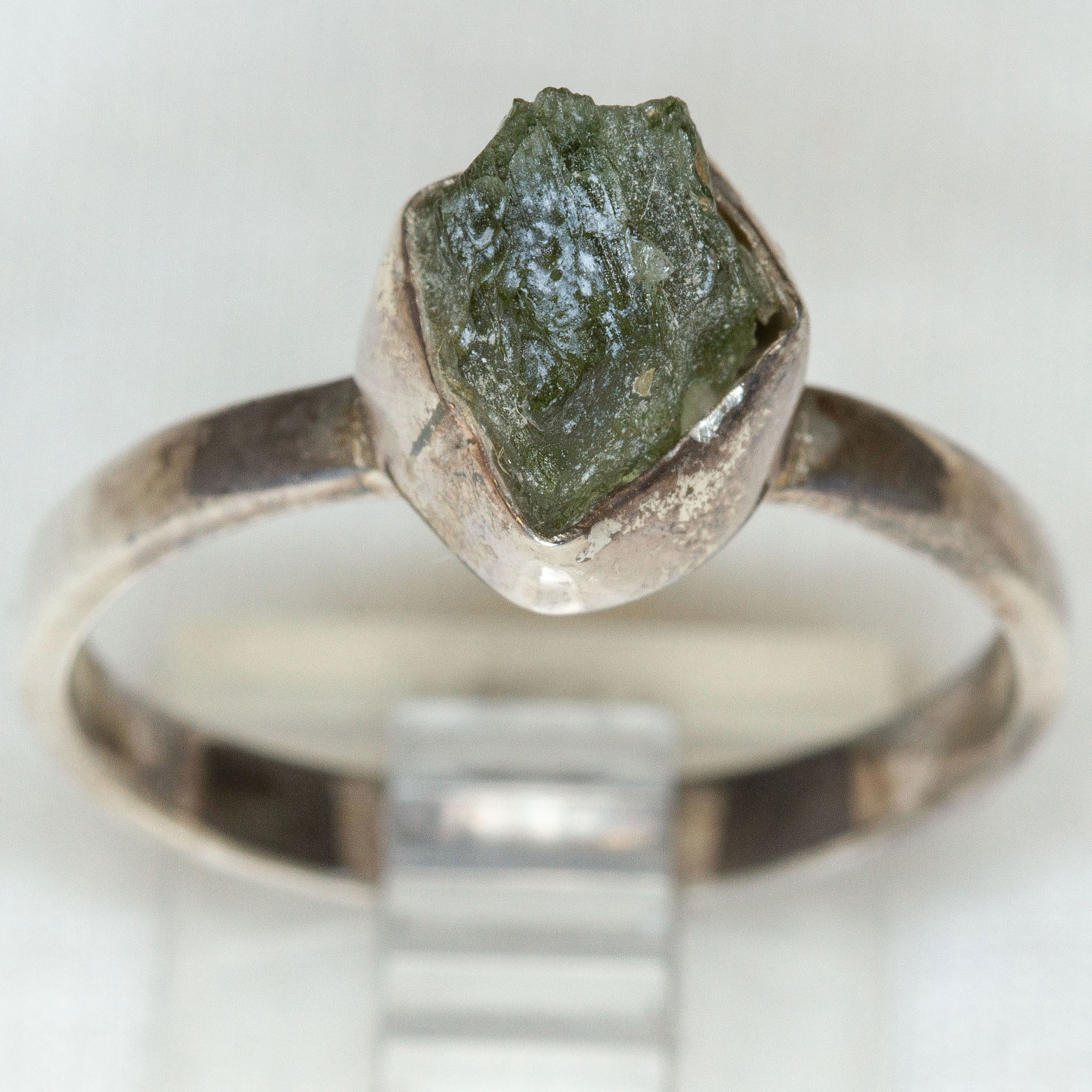 Sterling Silver Free-Form Moldavite Ring - Size 10 Secondary image