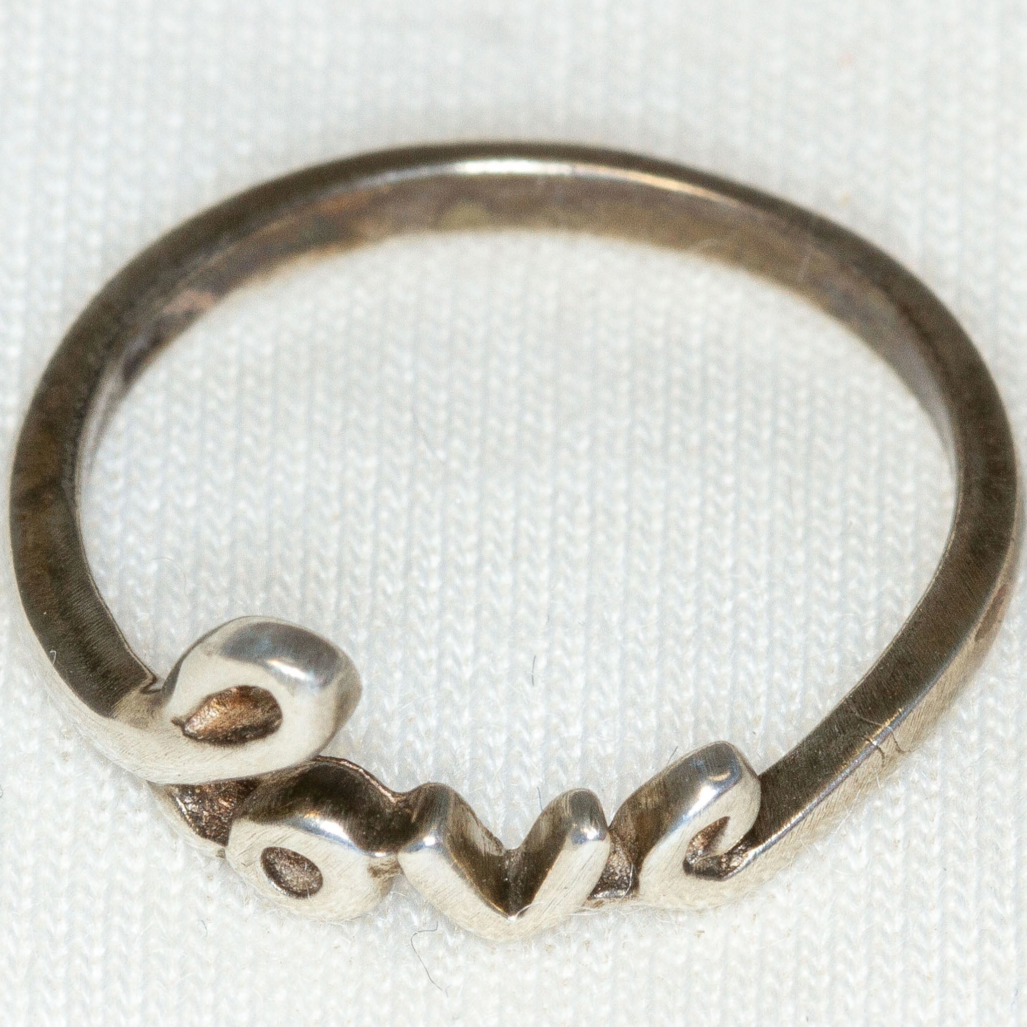 925 Sterling Silver "LOVE" Script Ring