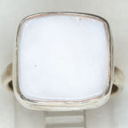 925 Silver Mother of Pearl Statement Ring - Size 6