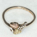 Sterling Silver Tri-Tone Leaf Ring - Size 5.25
