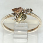 Sterling Silver Tri-Tone Leaf Ring - Size 5.25
