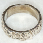 925 Silver Tree Bark Texture Band Ring - Size 9