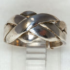 925 Sterling Silver 4-Band Puzzle Ring - Size 6.5