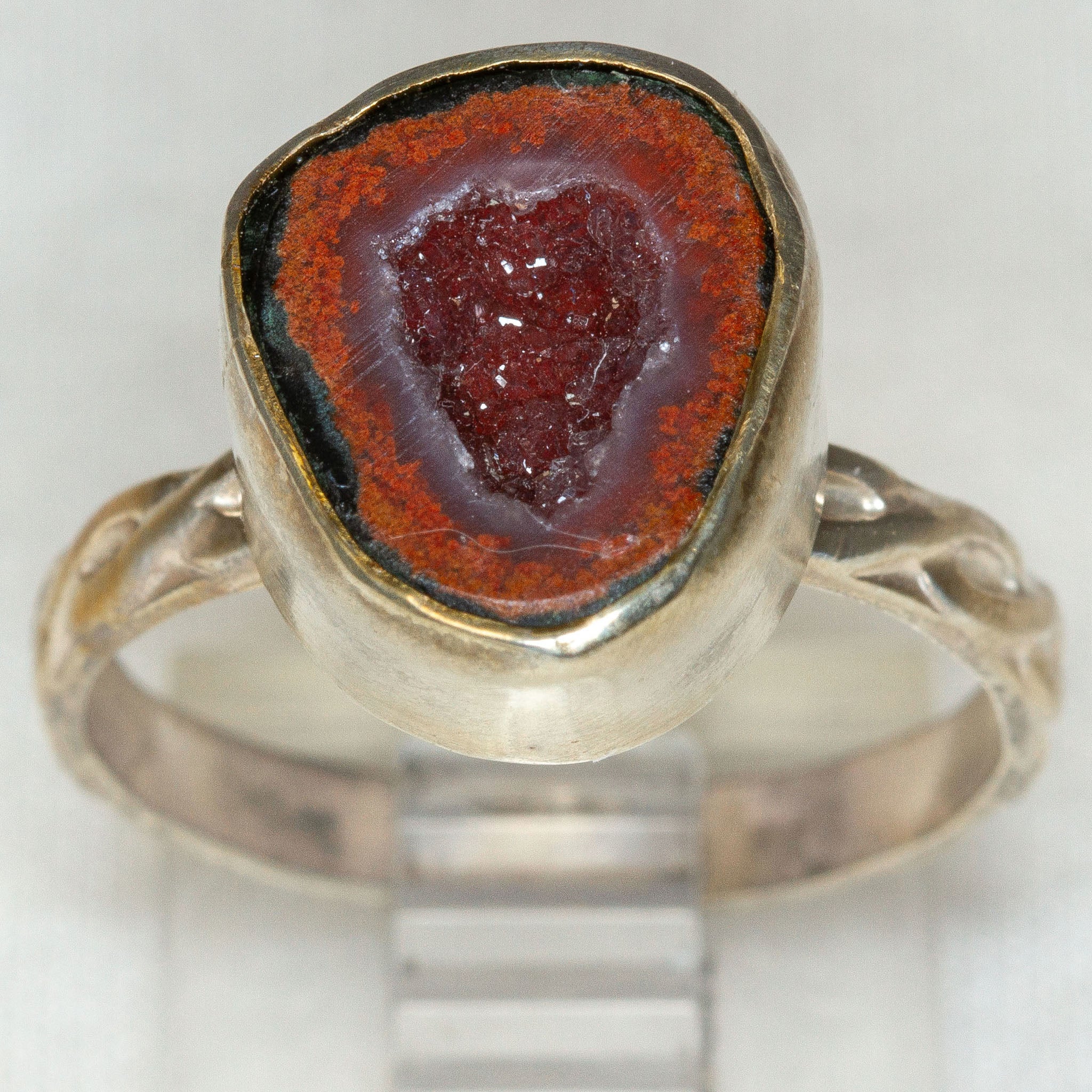 925 Silver Free-Form Geode Ring - Size 7.5