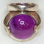 Statement 925 Silver Triple Shank Amethyst Cabochon Ring - Size 6