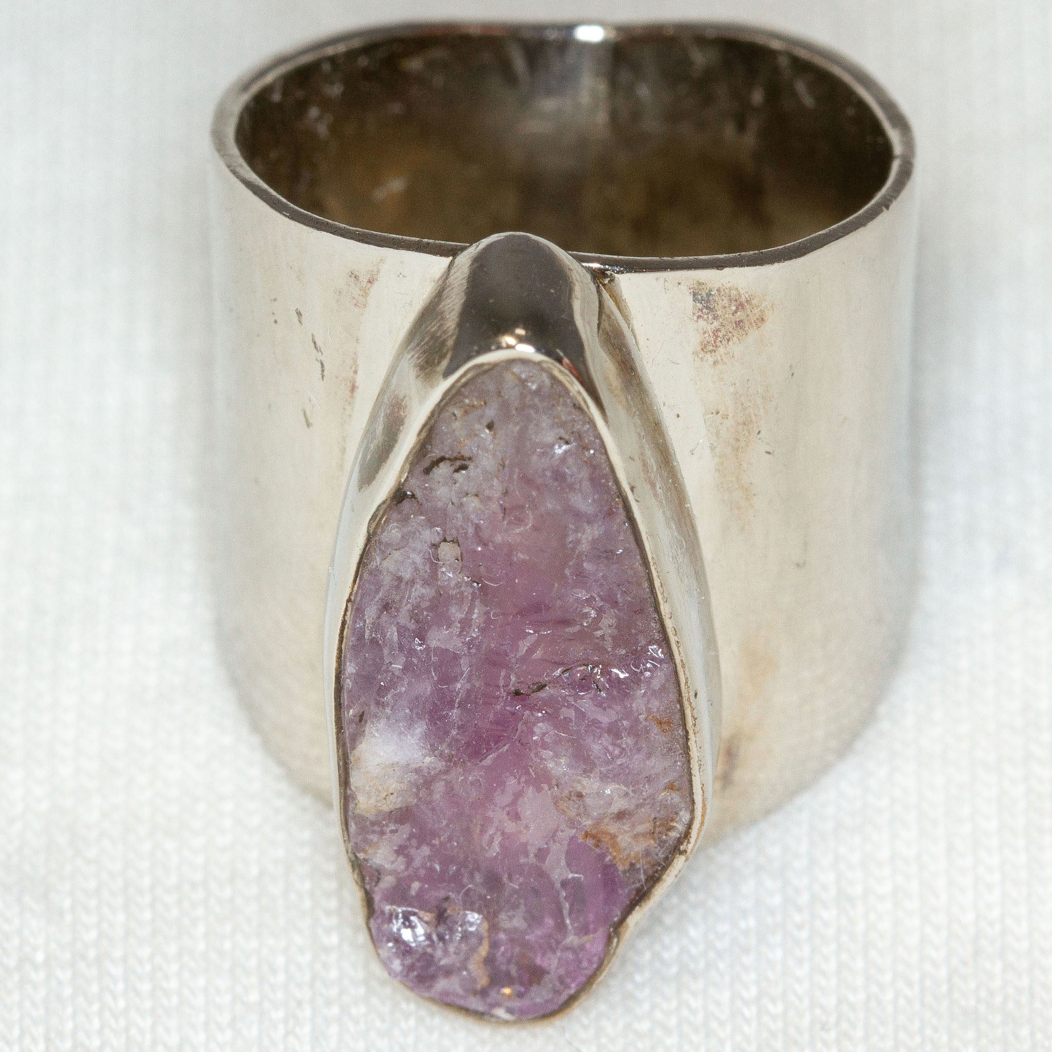 Statement 925 Silver Amethyst Ring - Size 5 Main image