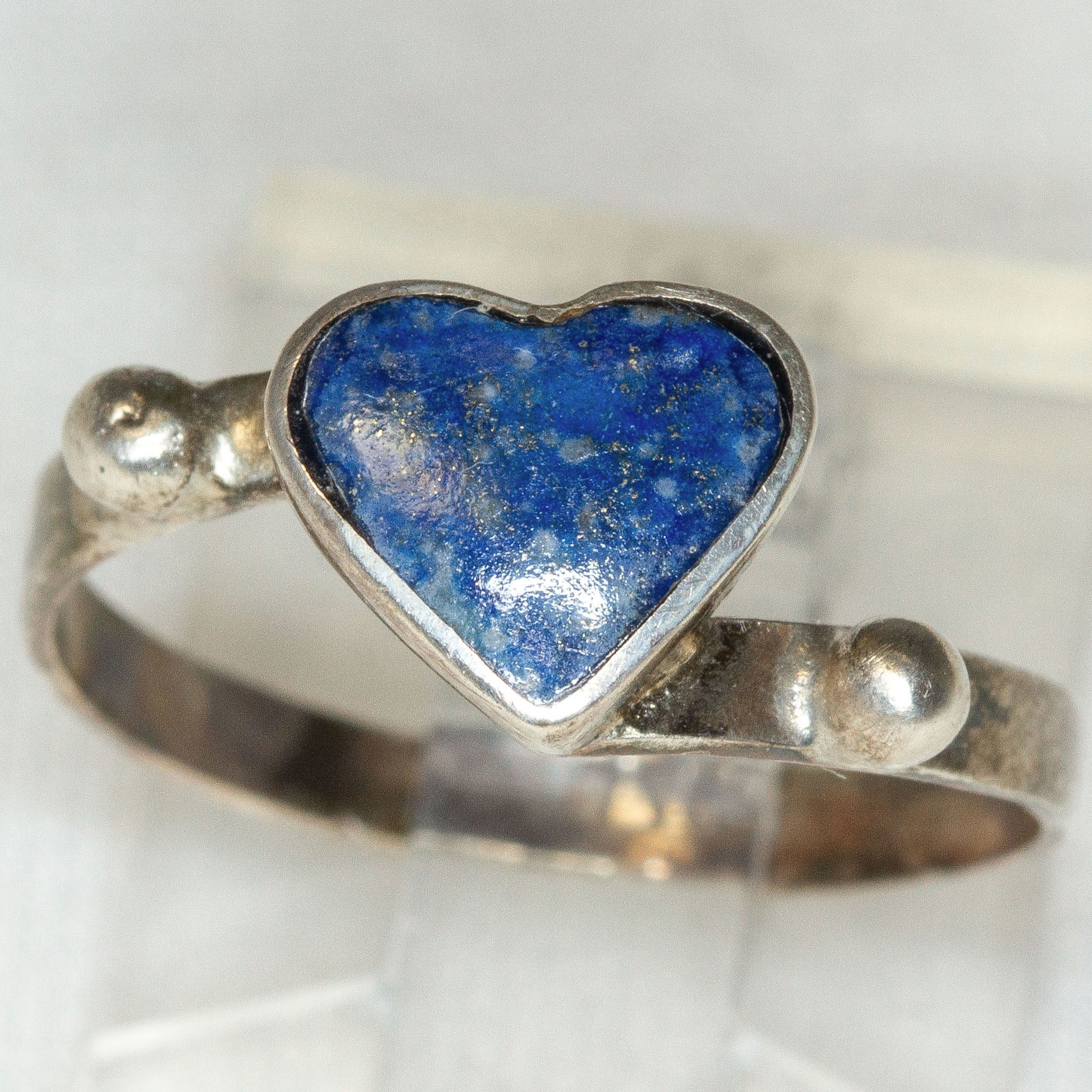 925 Silver Heart Lapis Lazuli Inlay Ring - Size 6.25 Secondary image