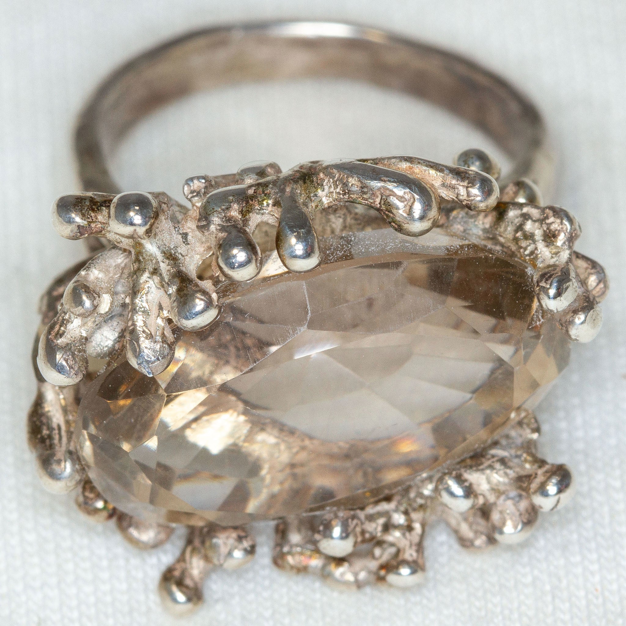 Sterling Silver Smokey Topaz Statement Ring Main image