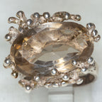 Sterling Silver Smokey Topaz Statement Ring