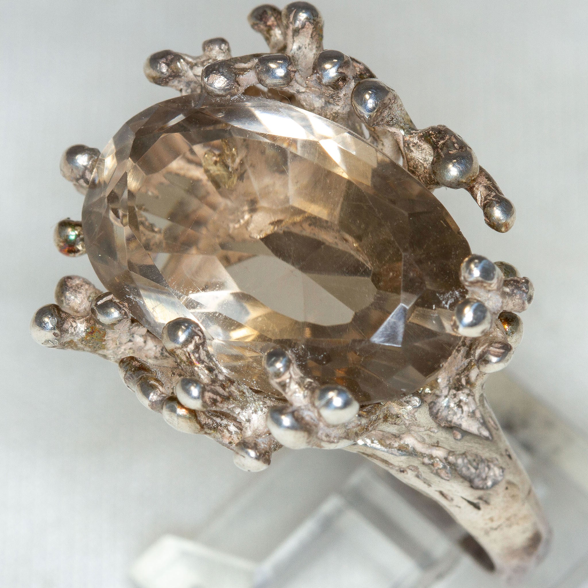 Sterling Silver Smokey Topaz Statement Ring