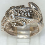 925 Sterling Silver Frog Statement Ring