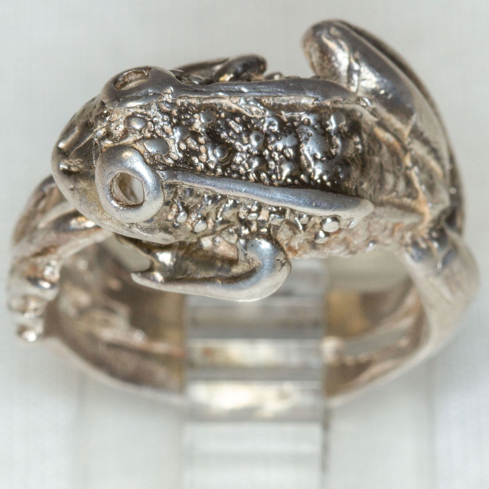 925 Sterling Silver Frog Statement Ring