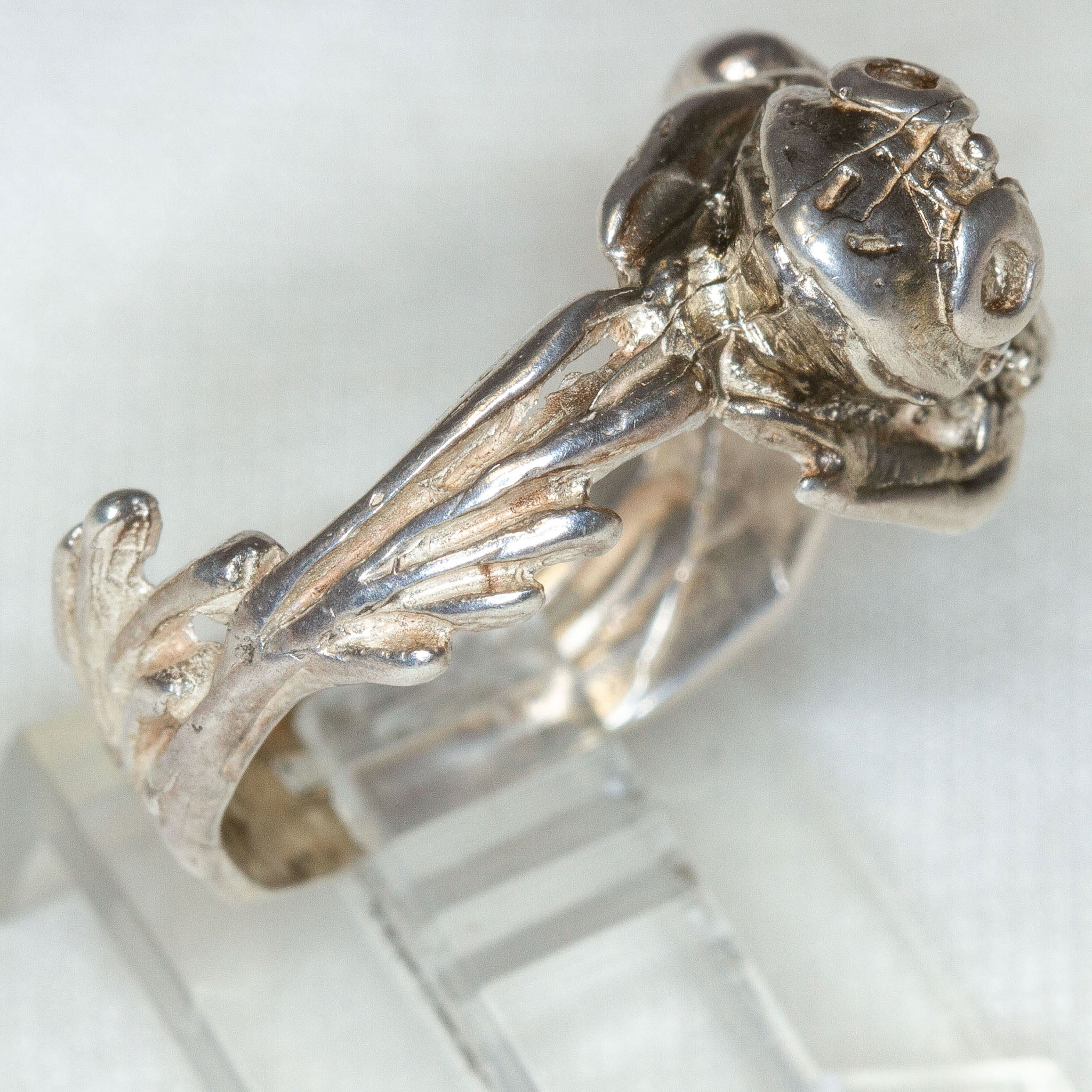 925 Sterling Silver Frog Statement Ring Secondary image