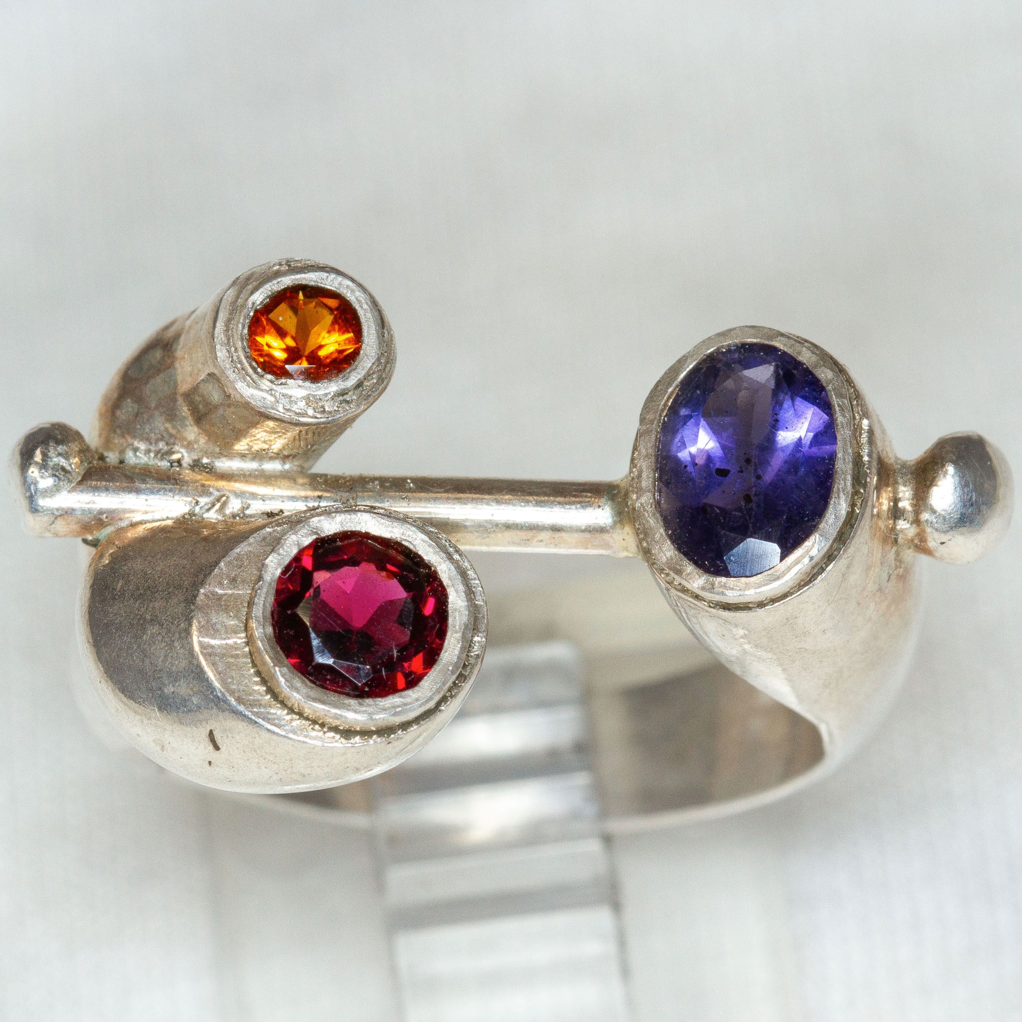 Multi-Gemstone Sterling Silver Statement Ring