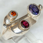 Multi-Gemstone Sterling Silver Statement Ring