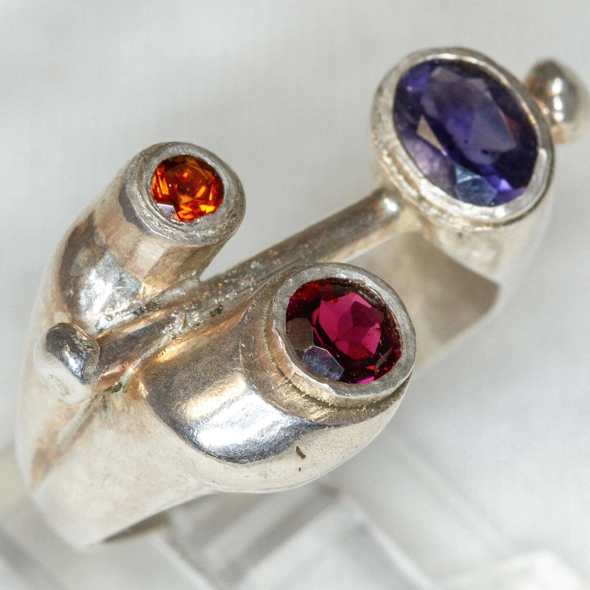 Multi-Gemstone Sterling Silver Statement Ring
