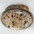 925 Silver Ring with 18x25mm Souris Agate Cabochon - Size 7