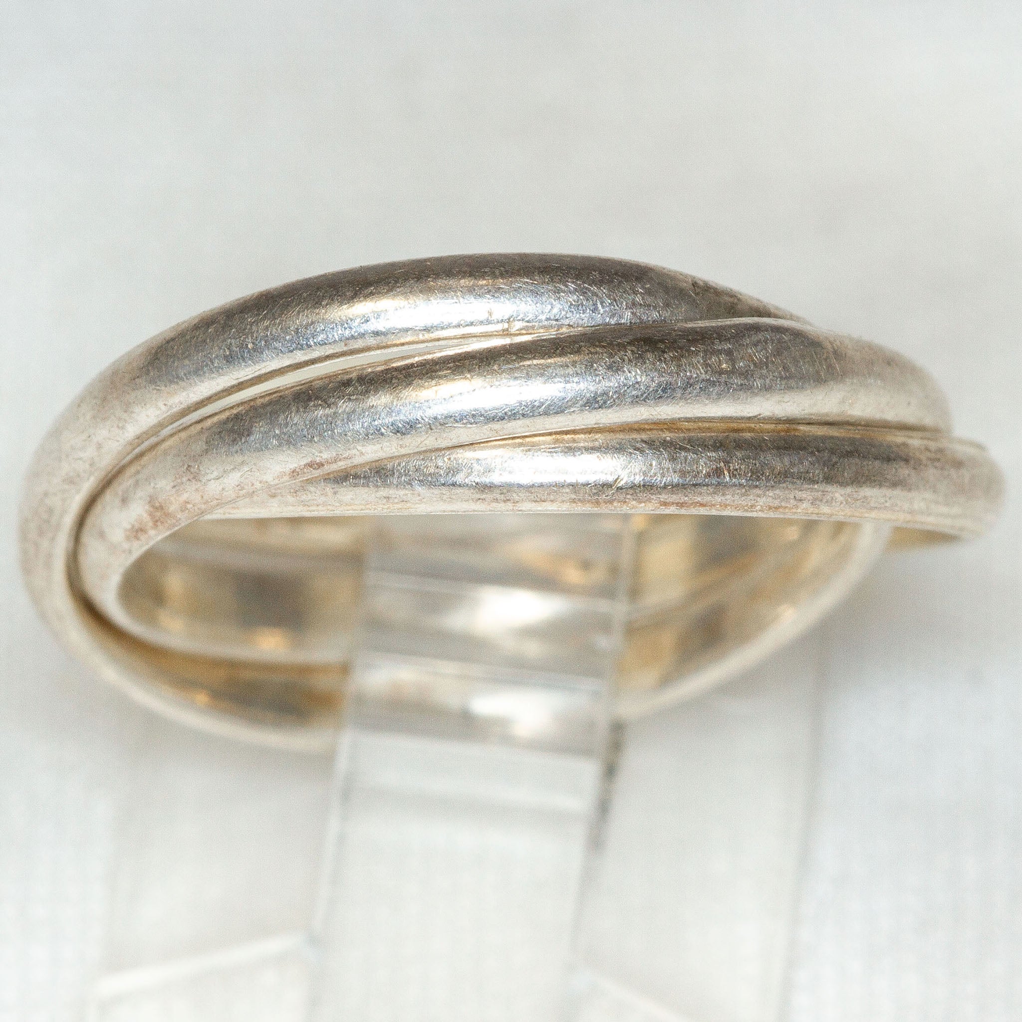 925 Silver Triple Band Interlocking Ring - Size 6.5 Secondary image