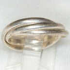 925 Silver Triple Band Interlocking Ring - Size 6.5