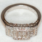 925 Silver Cubic Zirconia Cluster Ring - Size 6