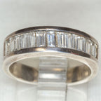 925 Silver Channel-Set Baguette CZ Eternity Band - Size 7