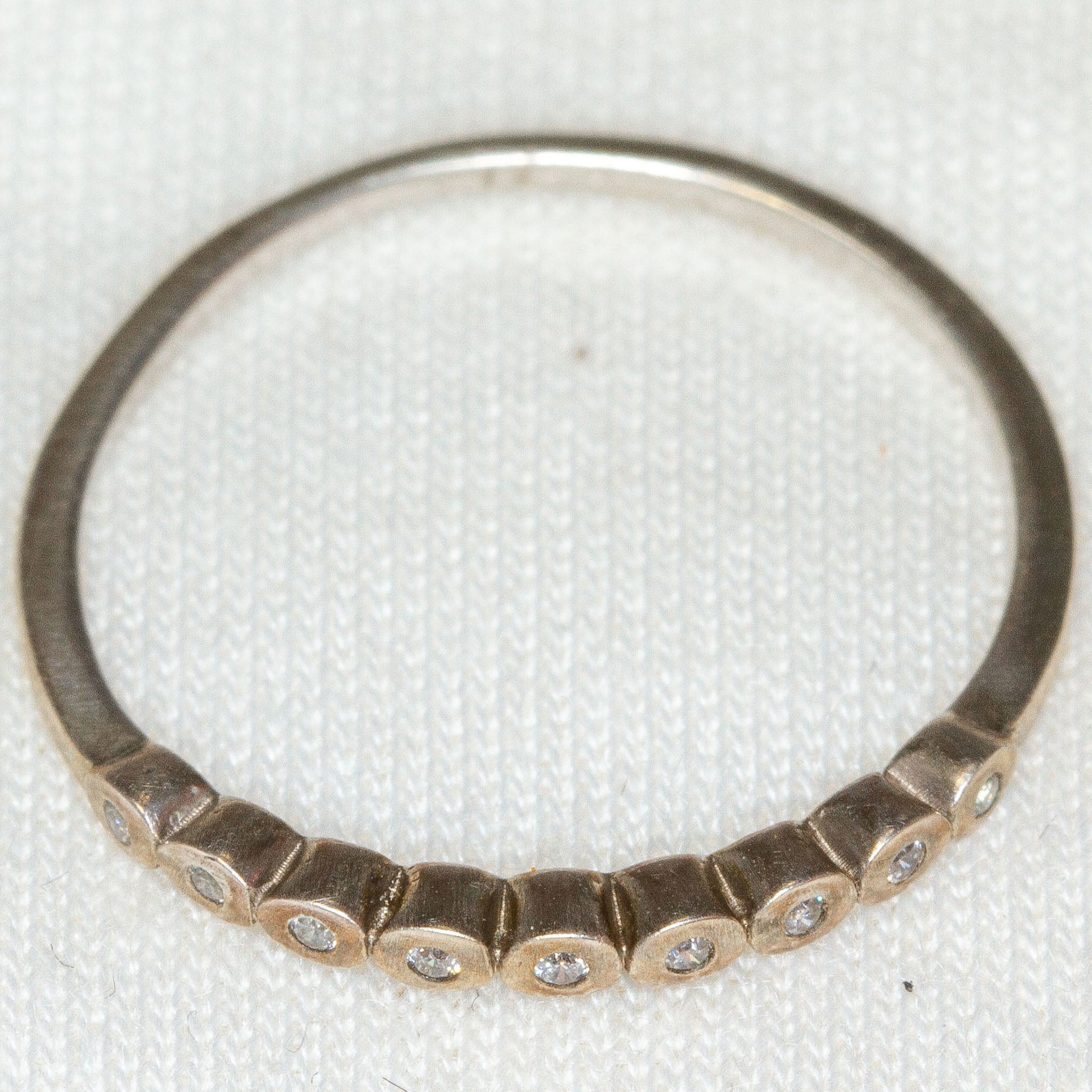 925 Silver Ring, Accent Stone Band, Size 7