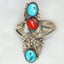 925 Silver Turquoise and Carnelian Statement Ring - Size 7.5