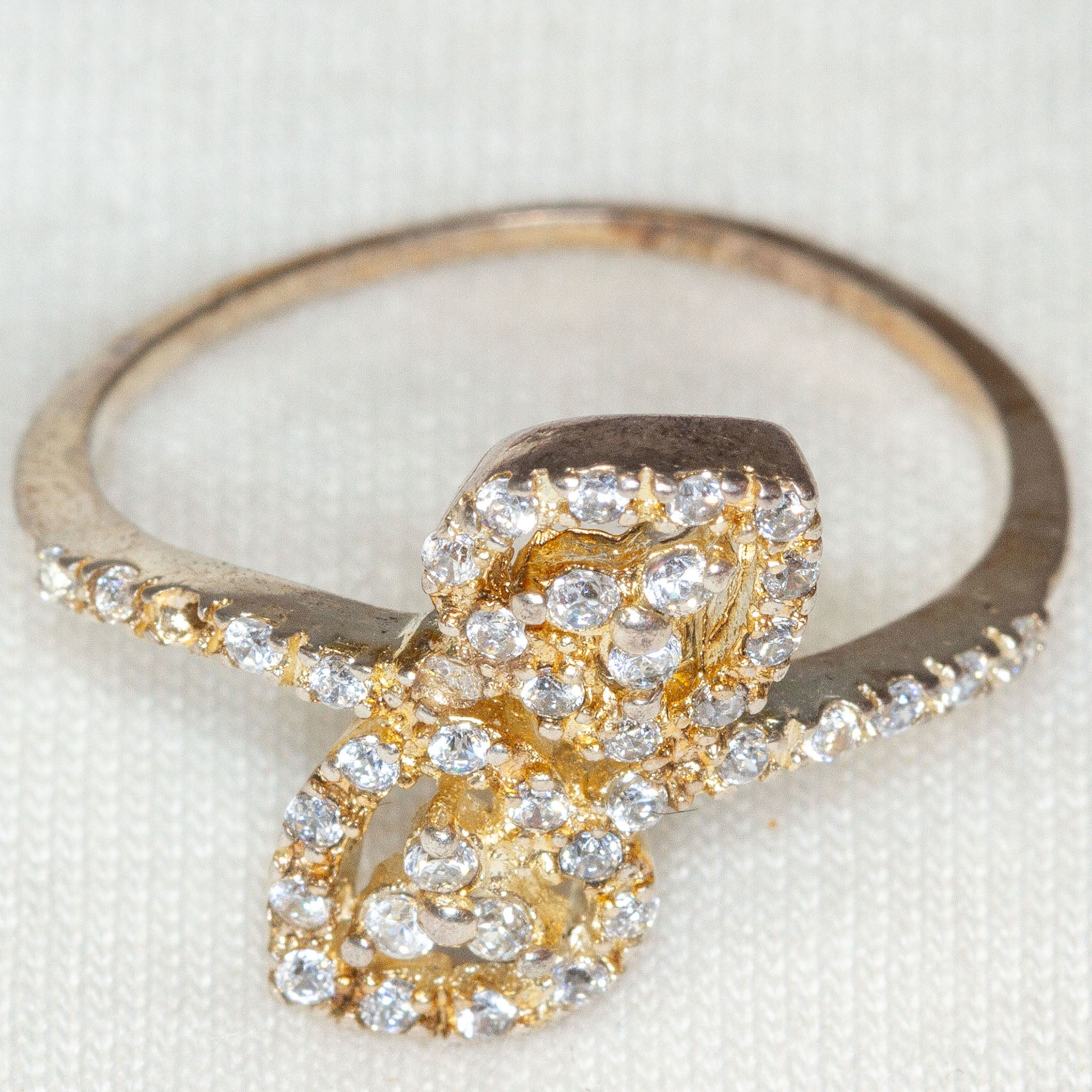 925 Silver Ring with Sparkling Cubic Zirconia Pavé - Size 8.75