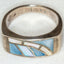 925 Silver Ring, Inlay Paua Shell, Size 7.75