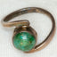 925 Silver Ring, Chrysocolla Cabochon 7mm Round, Size 3.5