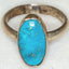 925 Silver Ring, 8x15mm Turquoise Cabochon, Size 6.75
