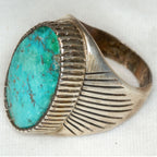 925 Silver Turquoise Statement Ring - Size 10.5