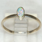10K White Gold Opal Ring - Size 5.5