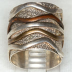 925 Silver Multi-Metal Mixed Band Ring - Size 6