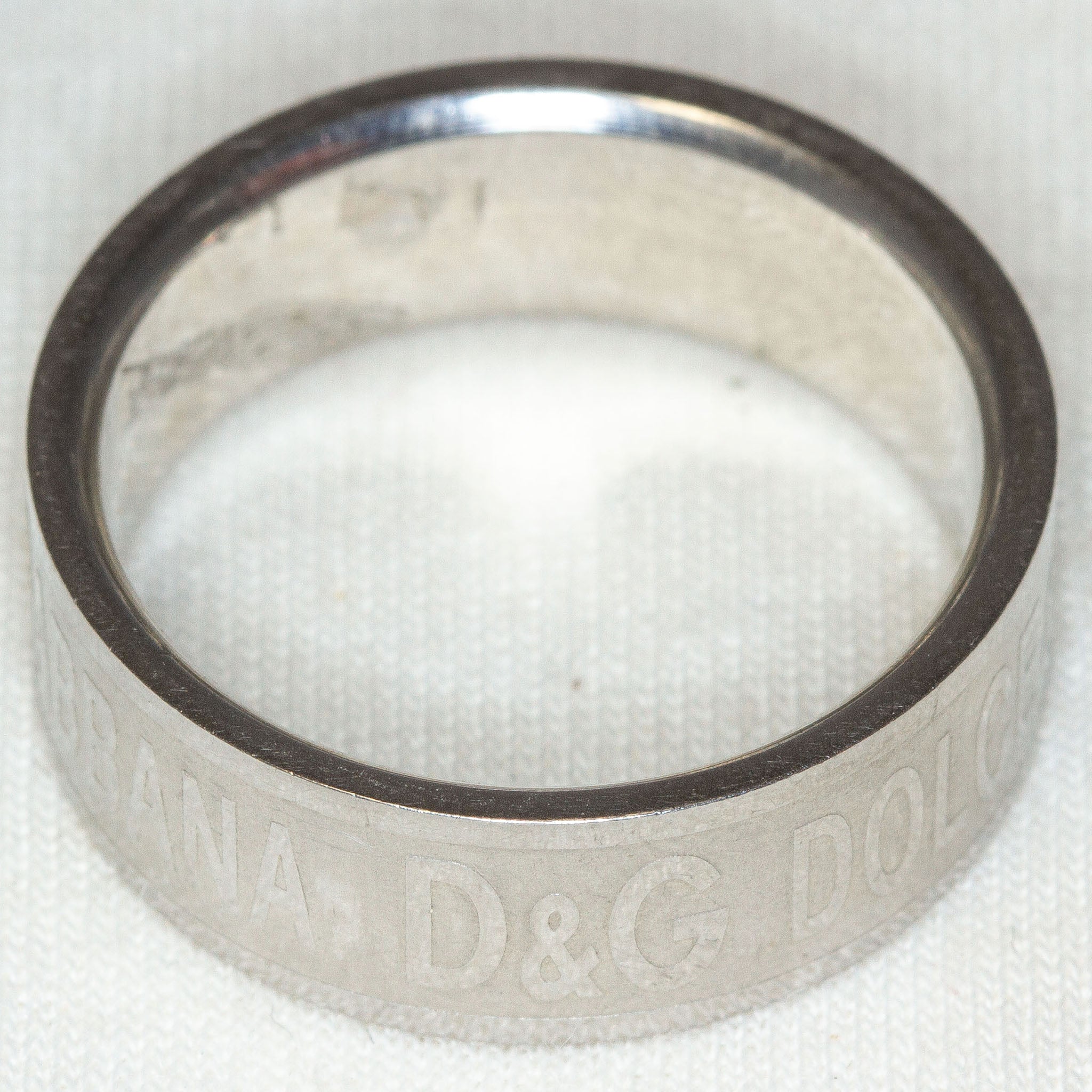 D&G Dolce & Gabbana Stainless Steel Band Ring - Size 10.75 Main image