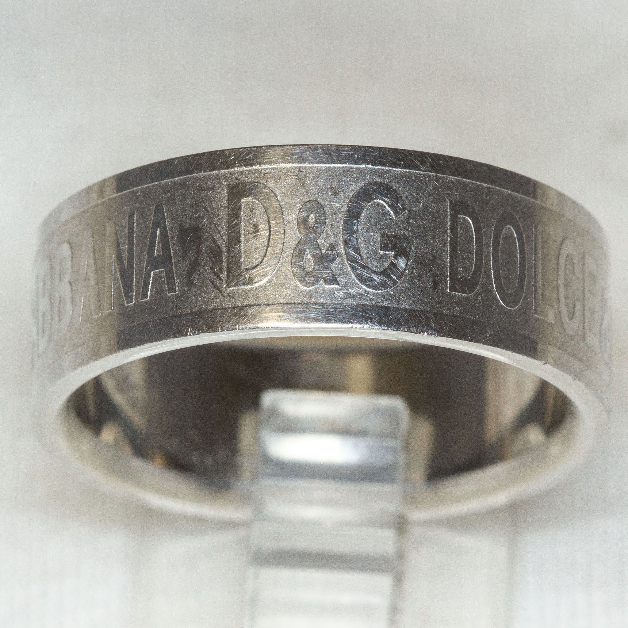 D&G Dolce & Gabbana Stainless Steel Band Ring - Size 10.75 Secondary image