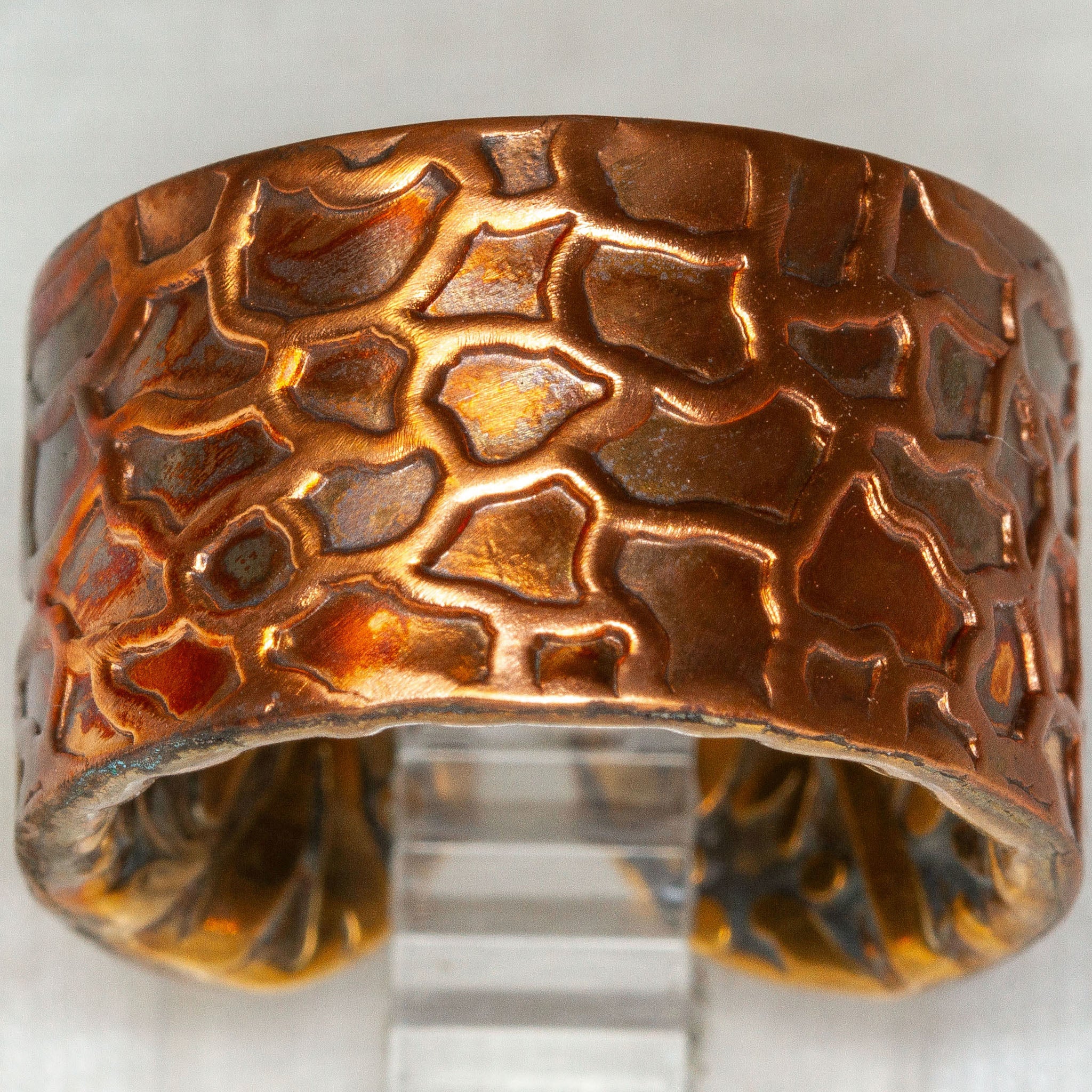 Copper Band Ring - Honeycomb Pattern - Size 6.5 Secondary image