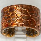Copper Band Ring - Honeycomb Pattern - Size 6.5