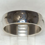 Stainless Steel Geometric Etched Band Ring - Size 14