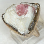925 Silver Pink Tourmaline in Matrix Ring - Size 7